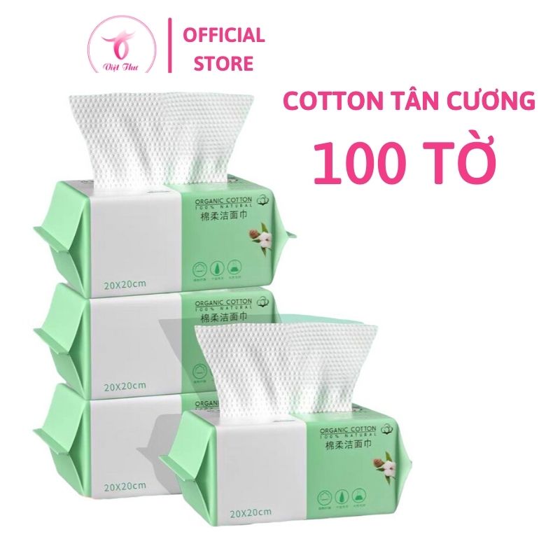 Khăn lau mặt dùng 1 lần Việt Thư, khăn mặt khô siêu mềm, siêu, siêu thấm, siêu dai, không chất huỳnh quang, bảo vệ da nhạy cảm, 20x20cm