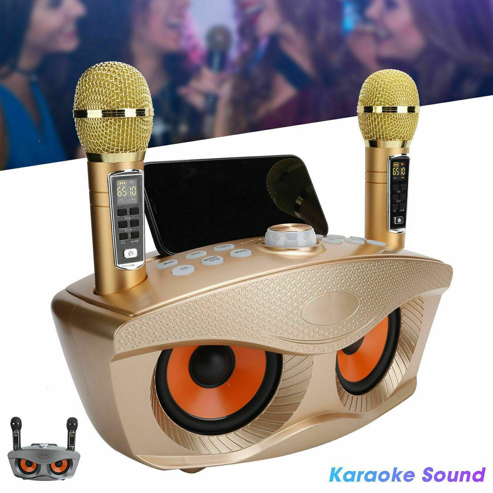 30W Cú Card Âm Thanh Boombox Có Micro Không Dây Ngoài Trời Loa Bluetooth Di Động Tất Cả Trong Một Kép Karaoke KTV Nhà Color: SD306plus Gold