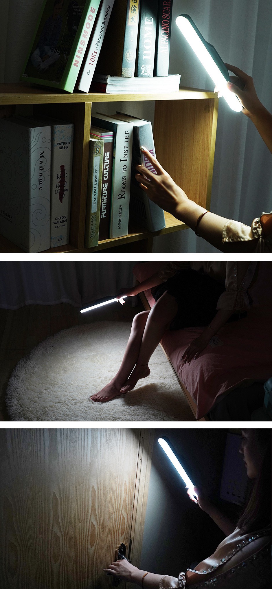 Đèn Trang Điểm, Đèn Đọc Sách Đa Năng Tháo Được, Điều Chỉnh Độ Sáng Dùng Pin Sạc