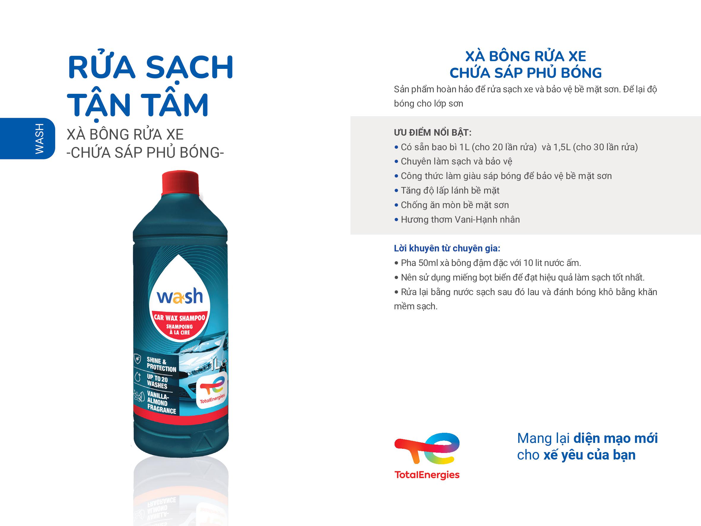 Xà bông rửa xe tăng bóng sơn Car Wax shampoo 1Lit - NK Hà Lan