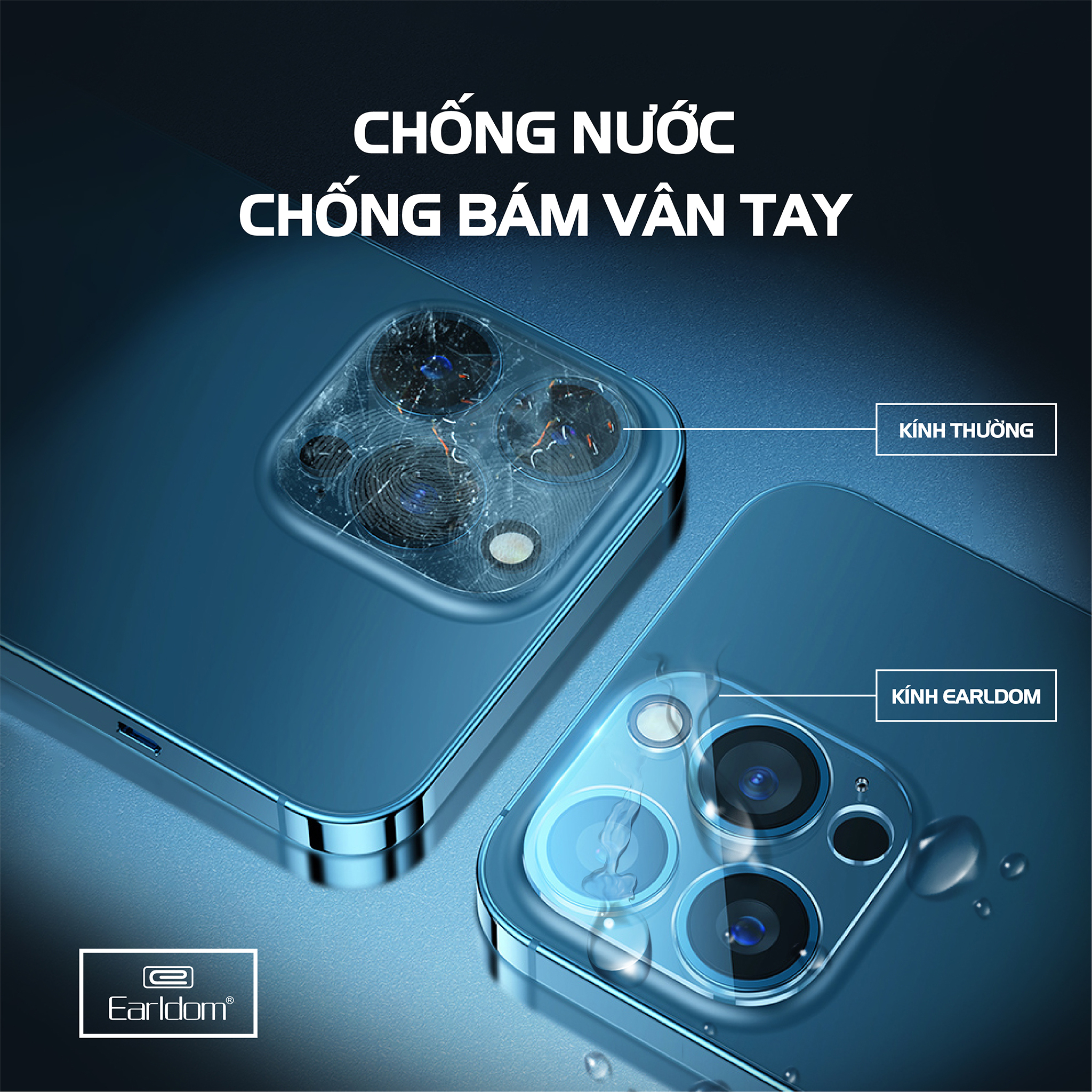 Kính Cường Lực Bảo Vệ Camera Earldom cho điện thoại Iphone - Hàng Chính Hãng