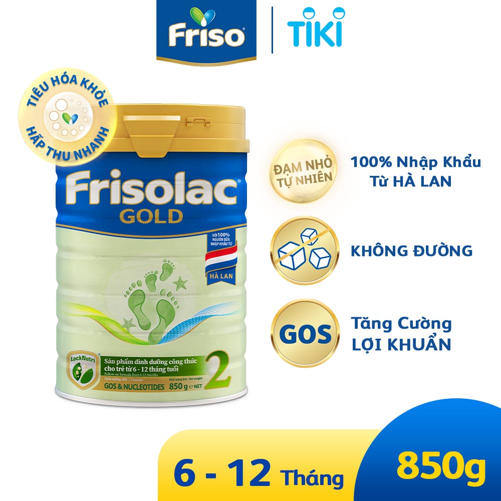 Sữa Bột Frisolac Gold 2 850g Dành Cho Trẻ Từ 6 - 12 Tháng Tuổi
