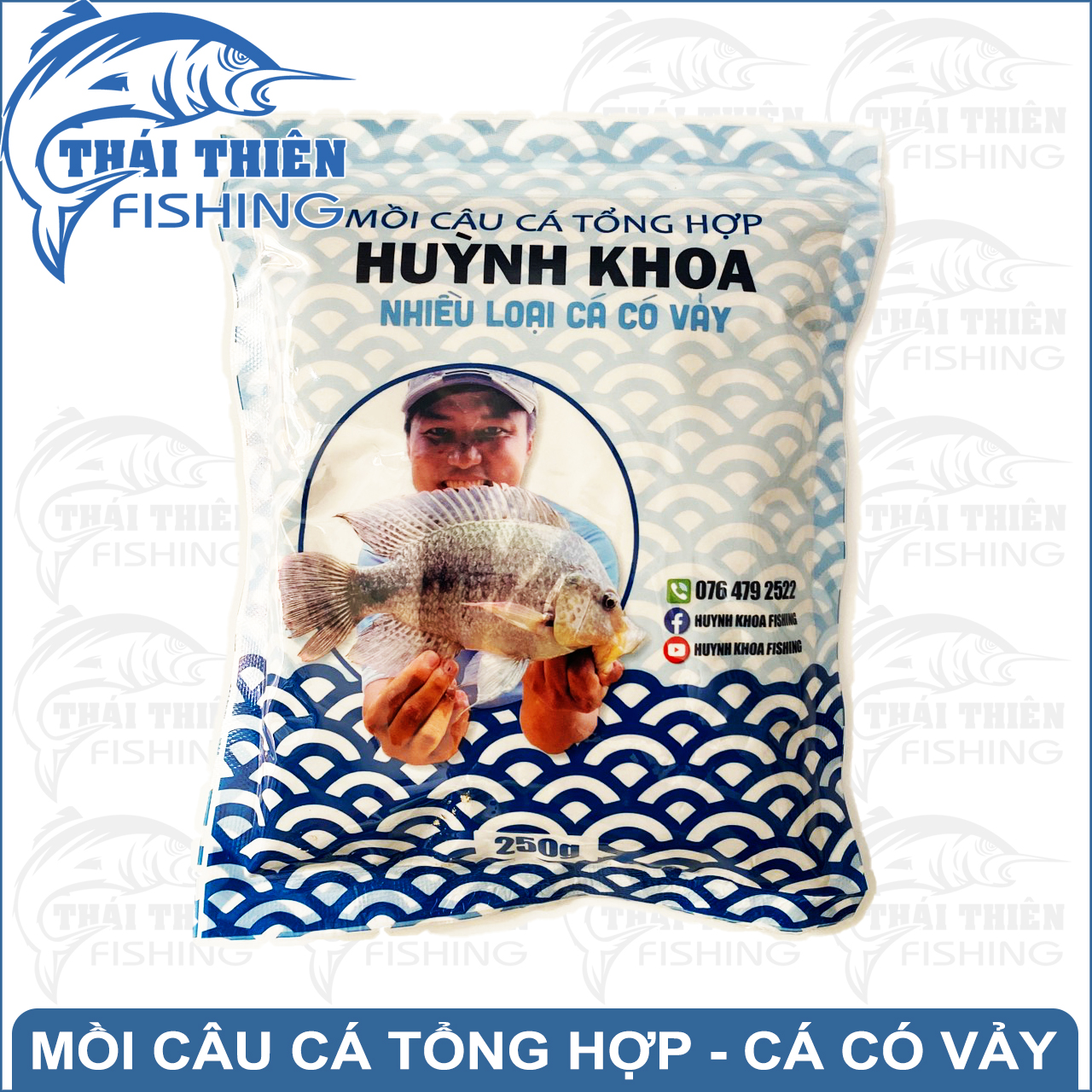 Mồi Câu Cá Tổng Hợp Huỳnh Khoa Gói 250g Dùng Câu Hồ Dịch Vụ, Sông Tự Nhiên Nhiều Loại Cá Có Vảy
