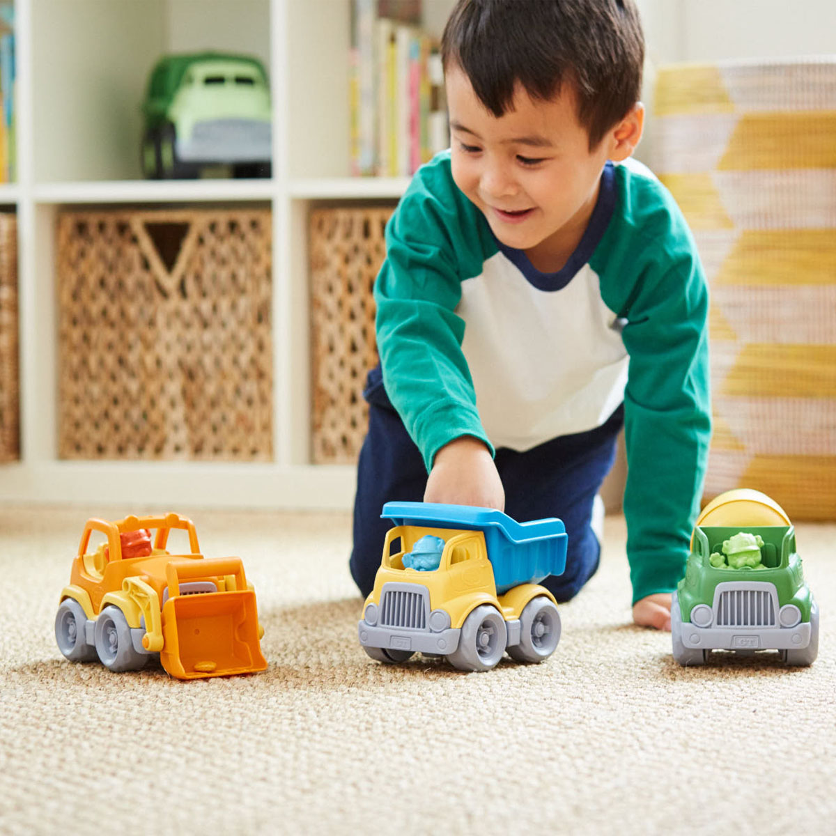 Bộ đồ chơi 3 loại xe xây dựng Green Toys cho bé từ 2 tuổi