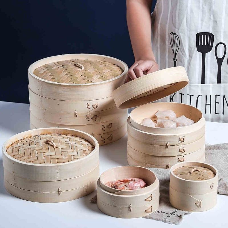 Lồng hấp đồ ăn bằng tre tự nhiên - sạch sẽ không độc hại