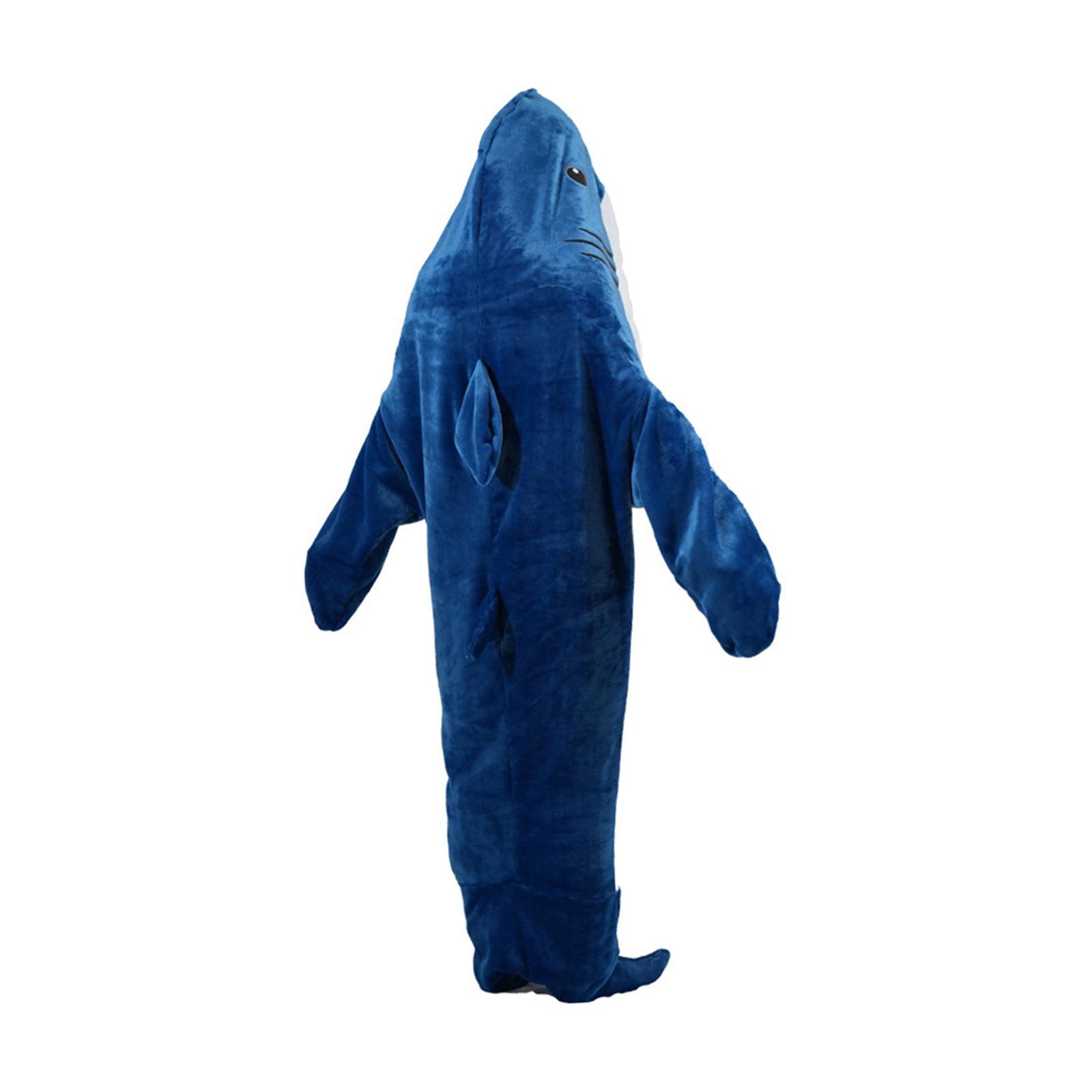 Wearable Hooded Blanket Soft Lightweight Celebration Cozy Shark Sleeping Bag