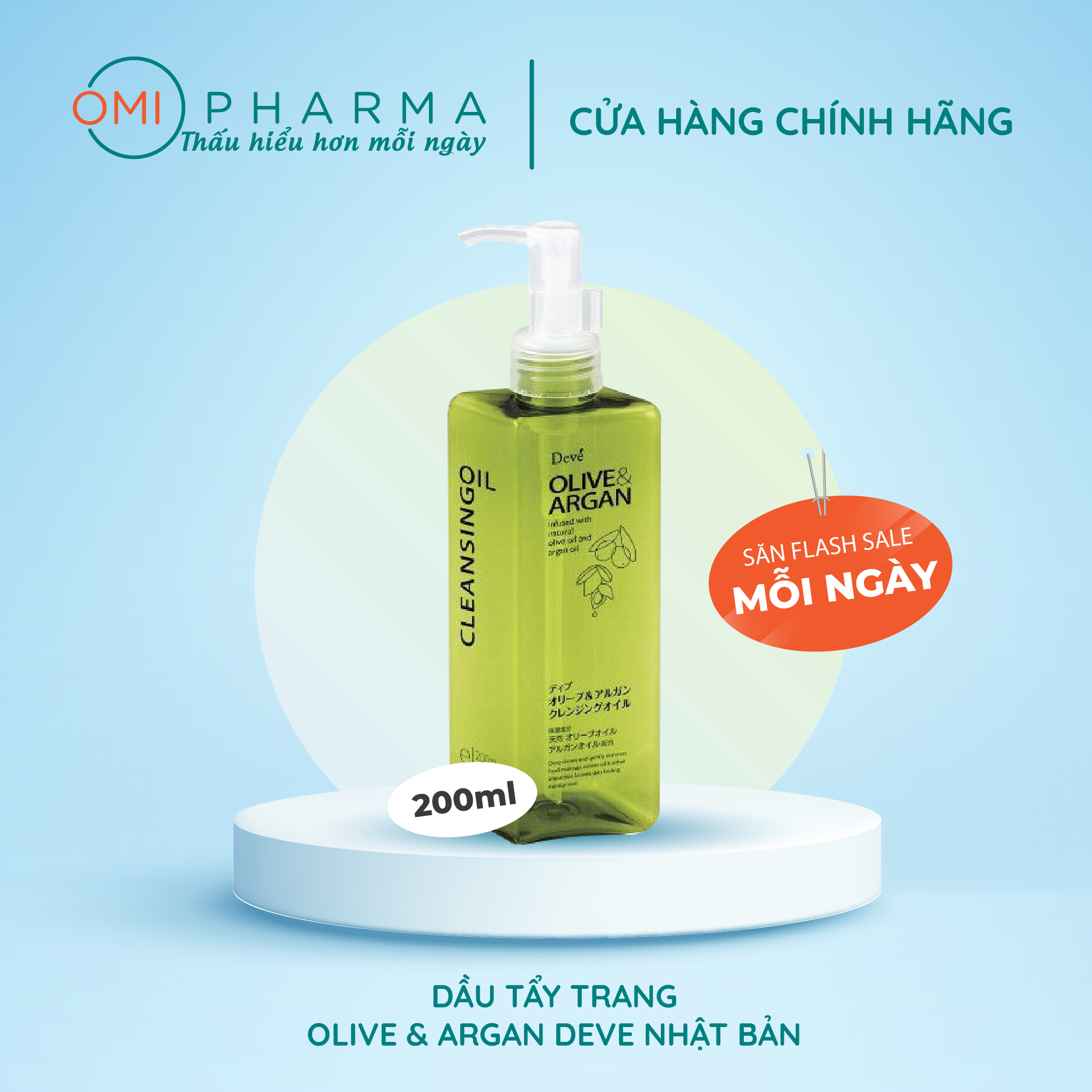 DẦU TẨY TRANG OLIVE &amp; ARGAN DEVE NHẬT BẢN (CHAI 200ML)