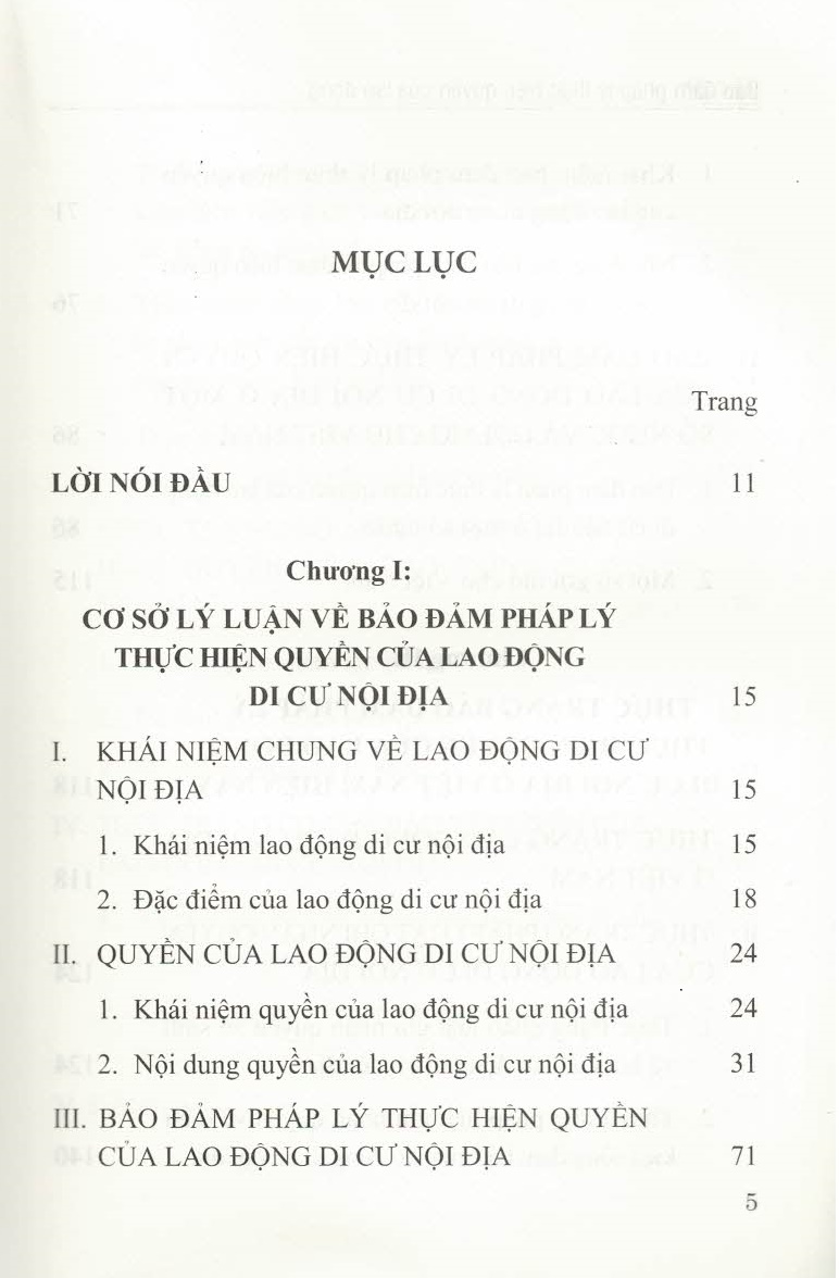 Bảo Đảm Pháp Lý Thực Hiện Quyền Của Lao Động Di Cư Nội Địa Ở Việt Nam (Sách chuyên khảo)