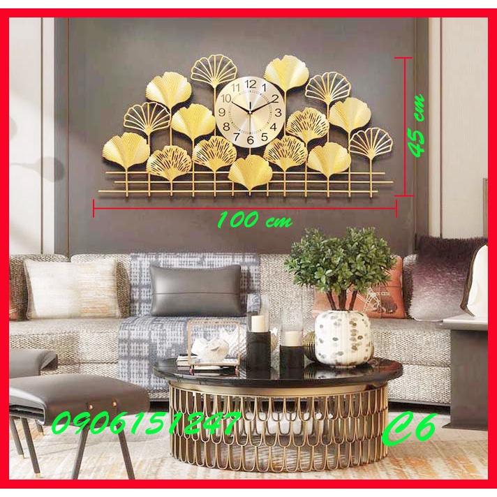 Đồng hồ treo tường trang trí decor C6 kích thước 100 x 45 cm