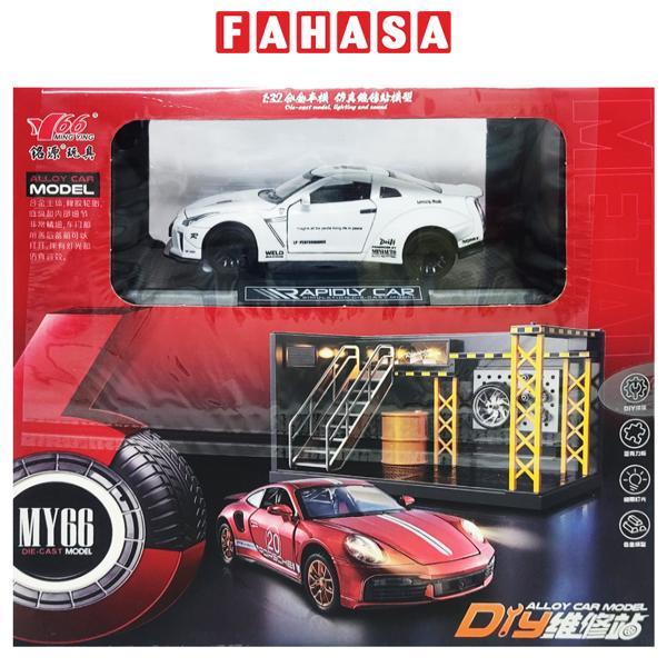 Đồ Chơi Mô Hình Xe 1:32 Nissan Và Gara Sửa Chữa Ô Tô - Ming Ying 66 MY66-M5272X - Màu Trắng