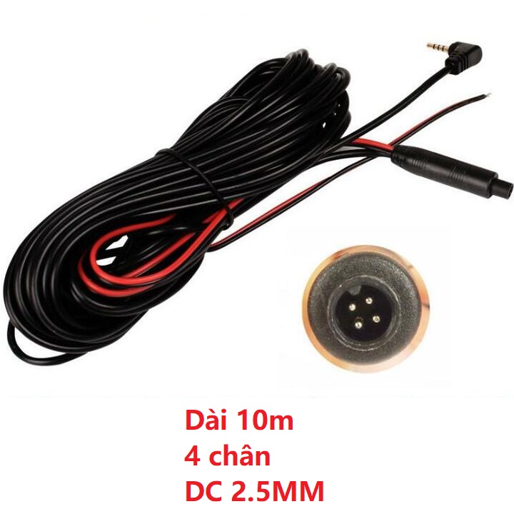 Dây kết nối camera hành trình và camera lùi, jack 2.5mm, chân kết nối 4 chân - Hàng nhập khẩu