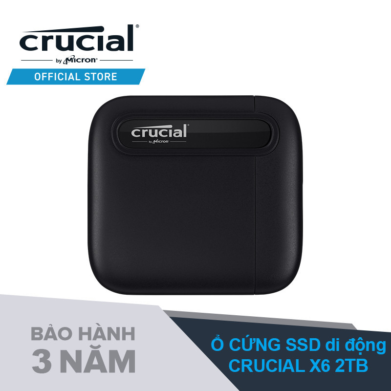 Ổ cứng di động 2TB External SSD Crucial X6 USB 3.2 Gen 2 Type-C CT2000X6SSD9 - Hàng chính hãng