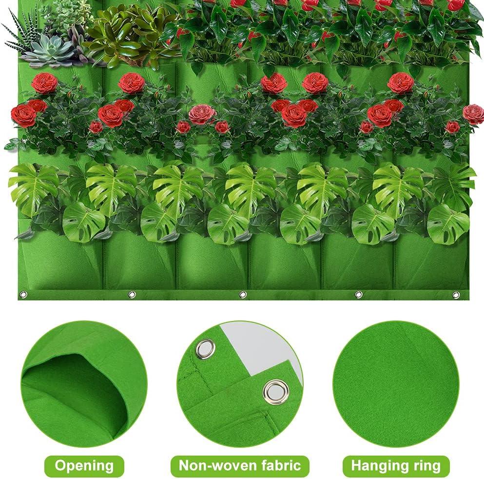 Túi trồng cây dọc tường 100 x 100cm 36 túi treo tường Túi nỉ treo tường cho vườn rau hoa mọng nước