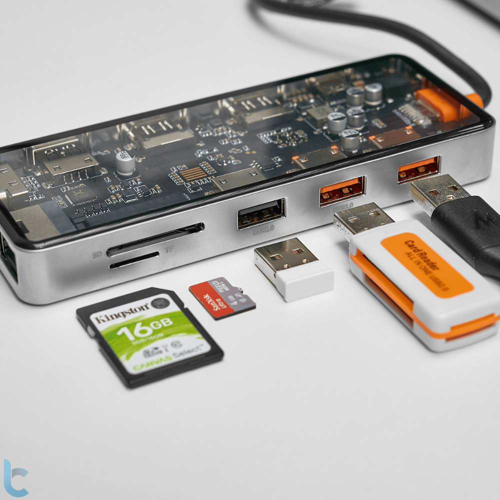 Hub USB-C 12in1 Trong Suốt WIWU Cyber CB012 USB 3.0/ SD TF/ HDMI/ PD/ VGA/ RJ45/ Jack 3.5 Cho Iphone/ IPad/ Macbook - Hàng Chính Hãng