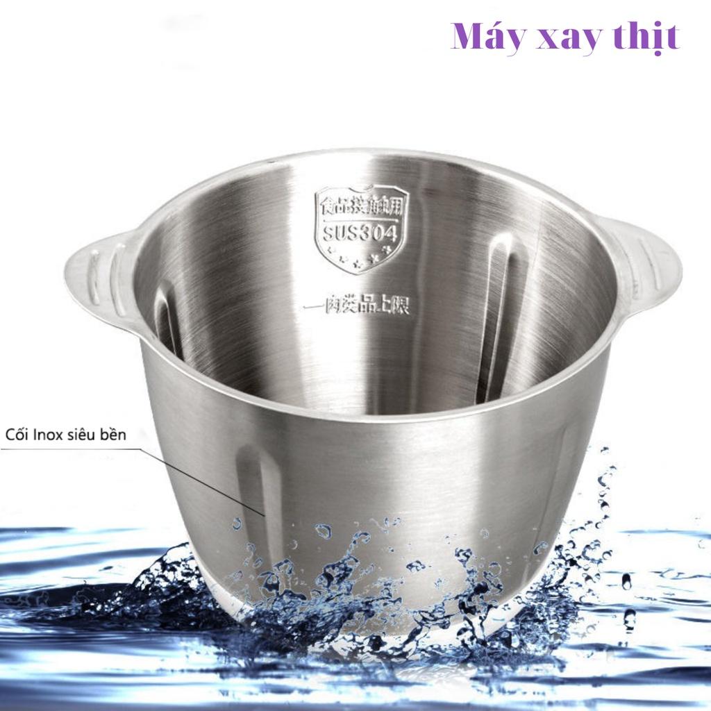 máy xay thịt mini NONGLAN xay tỏi ớt xay thịt, máy xay thịt đa năng xay sinh tố ngũ cốc dung tích 2L