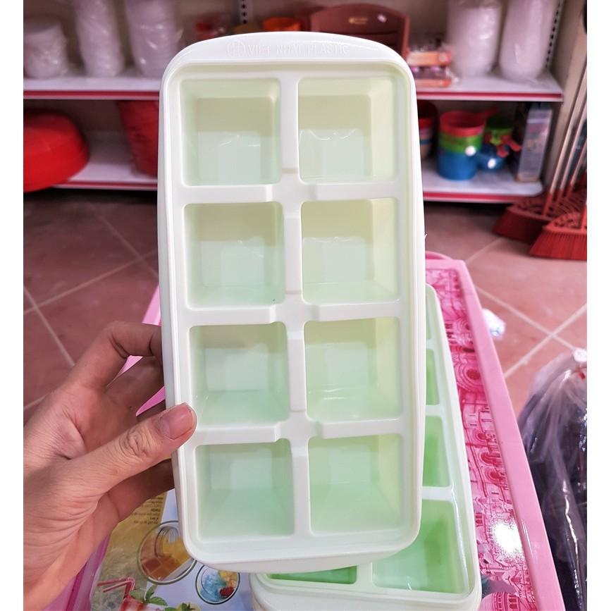 Set 3 Khay Làm Đá Có Nắp Nhựa Việt Nhật
