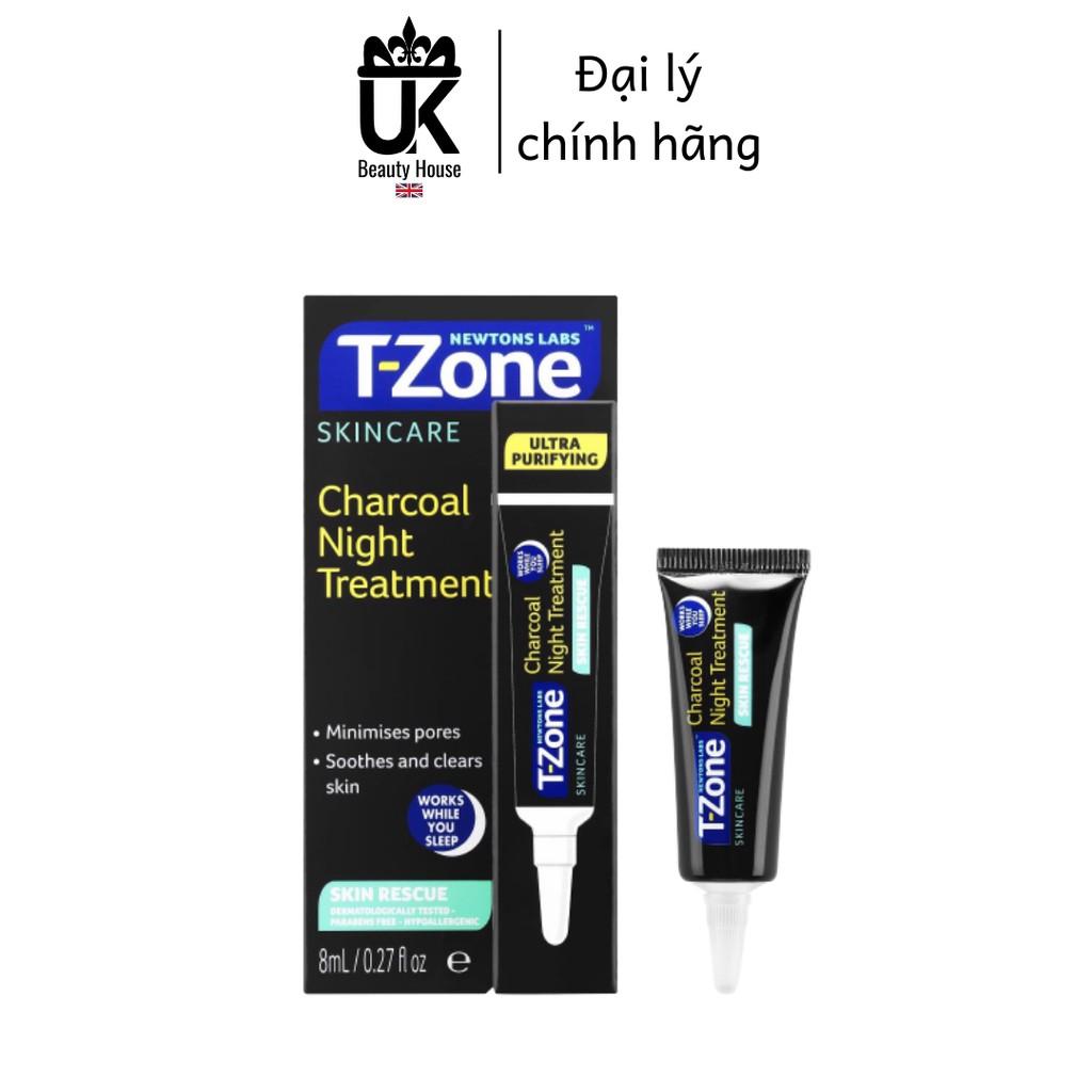 Gel chống thâm sau nặn mụn, se khít lỗ chân lông T-Zone Charcoal Night Treatment 8ml