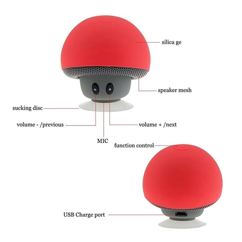 Mini dễ thương hoạt hình nấm Bluetooth Bluetooth loa ngoài trời Stereo di động không thấm nước loa bluetooth cho iPhone Xiaomi: màu hồng
