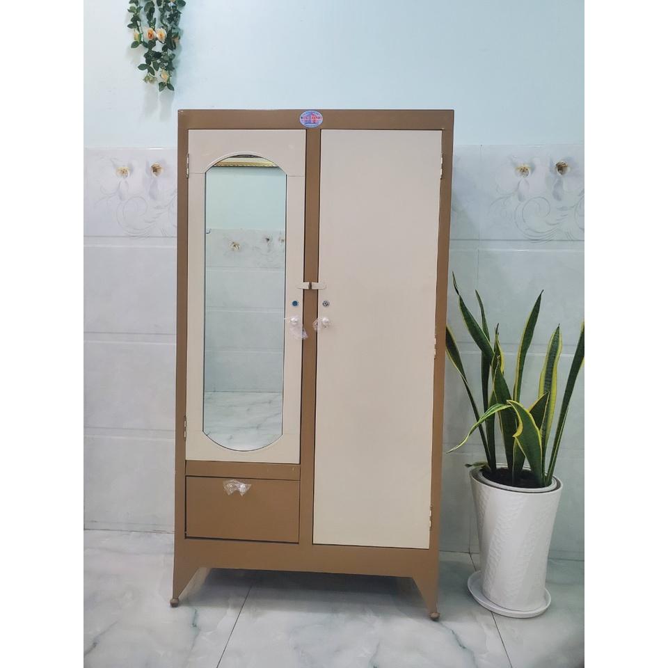 Tủ sắt quần áo cao 1m6 ngang 90cm xám - TSDT13