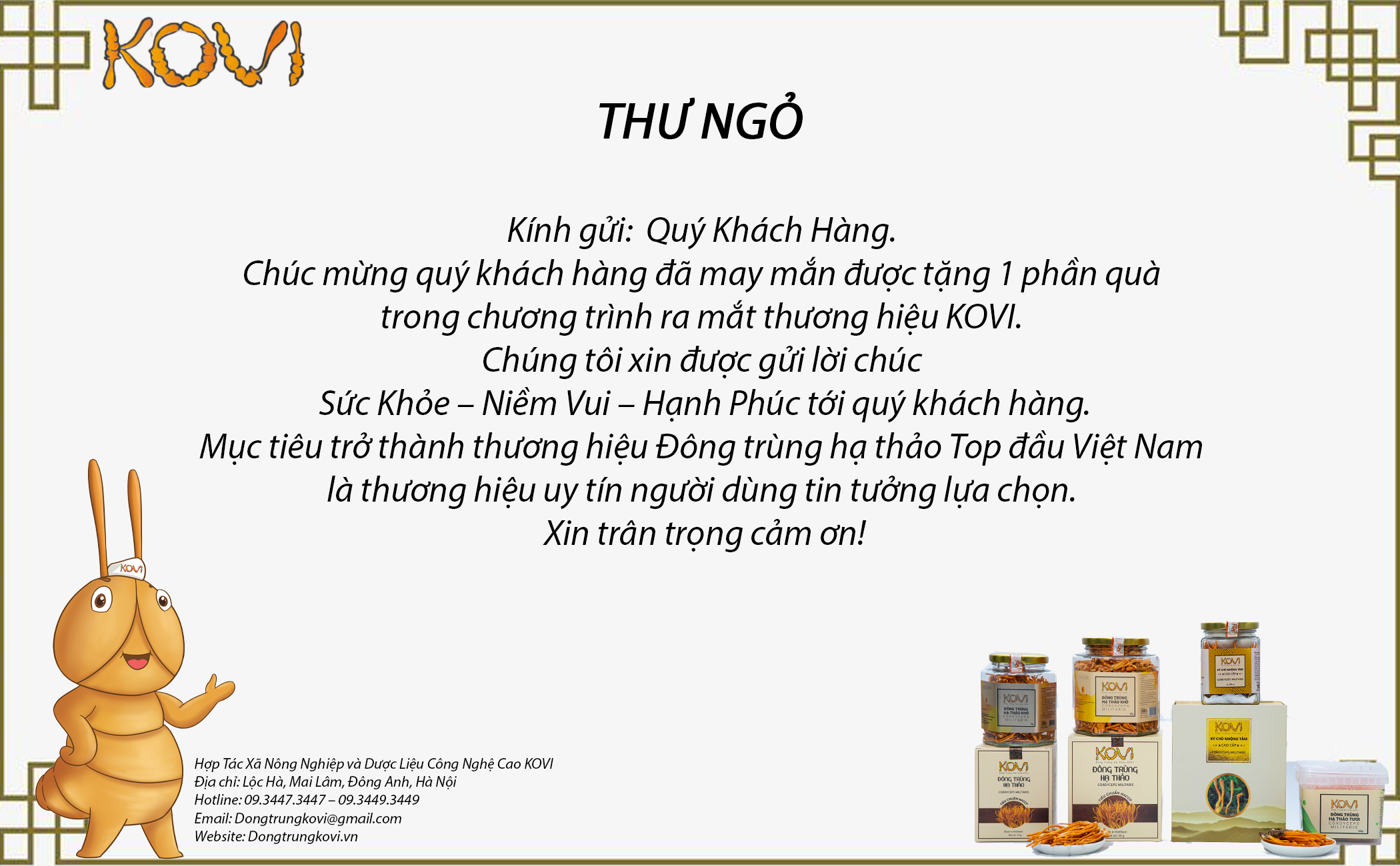 [LOẠI CAO CẤP] Đông Trùng Hạ Thảo Khô Kovi Hộp 15g Sấy Thăng Hoa