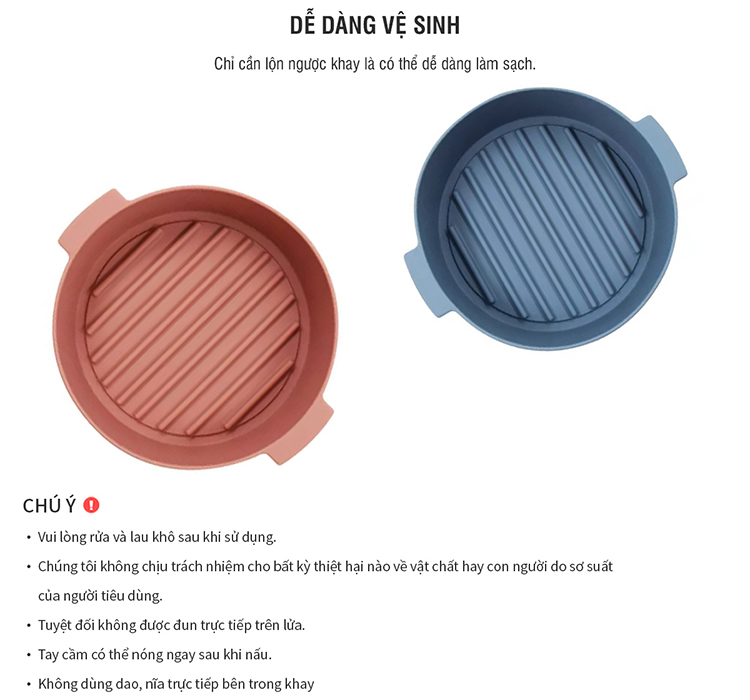 Khay Silicone Dành Cho Nồi Chiên Không Dầu Và Lò Vi Sóng Lock&amp;amp;Lock CKB002PIK - Màu