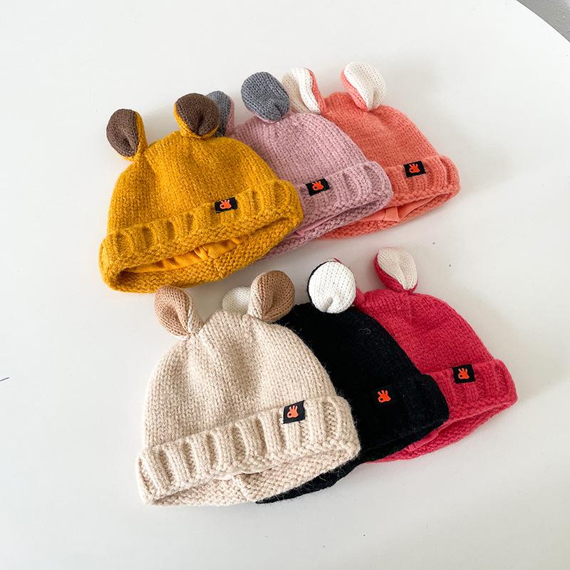 Nón Cho Bé Mùa Đông Trẻ Em Nón Len Dệt Kim Nón Dễ Thương Trẻ Em Khoác Thun Ấm Mũ Bonnet 42-48Cm dành Cho Bé Trai Bé Gái 4-15 M