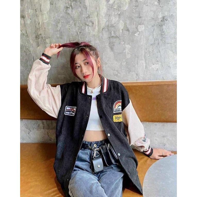 Áo nhung kiểu bomber nam nữ chất nhung ngoại mềm mịn form từ 45-68 kg- Thời trang sỉ lẻ Thiên Phúc