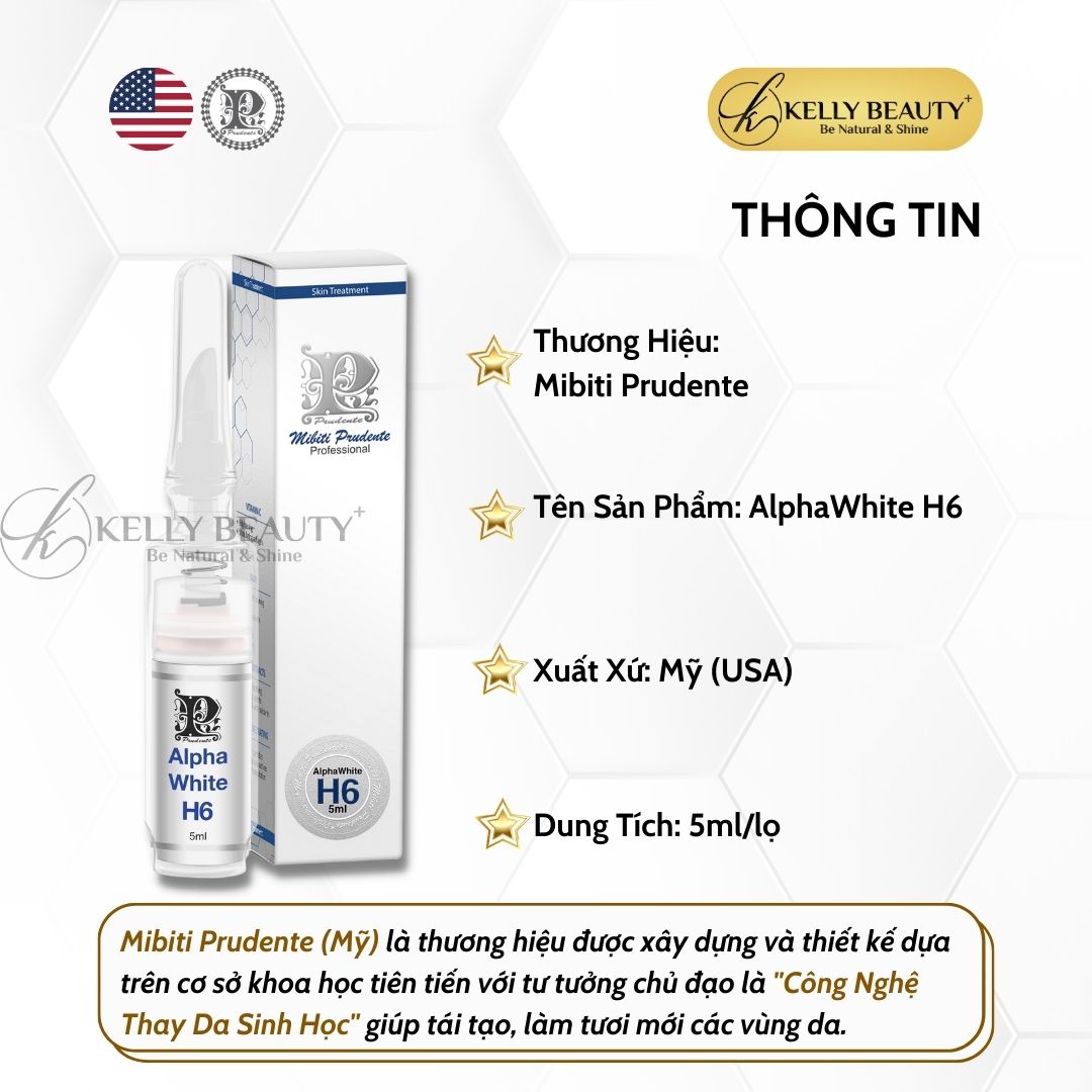 Kem Dưỡng Mibiti Prudente Alphawhite H6 - Cải Thiện Vùng Da Tăng Sắc Tố, Mờ Thâm Sạm Nám - Kelly Beauty