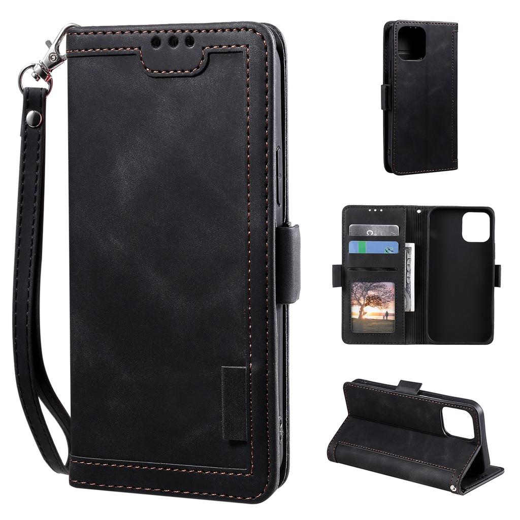 Bao da retro nắp gập kiêm ví tiền cho IPhone 13 Mini 13Pro 13PROMax