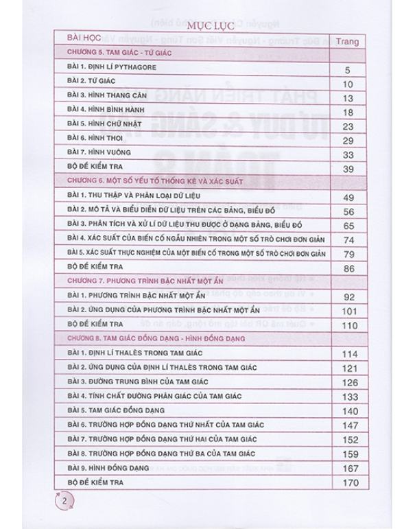 Sách - Phát triển năng lực tư duy và sáng tạo Toán 8 tập 2 (Biên soạn theo chương trình GDPT 2018)