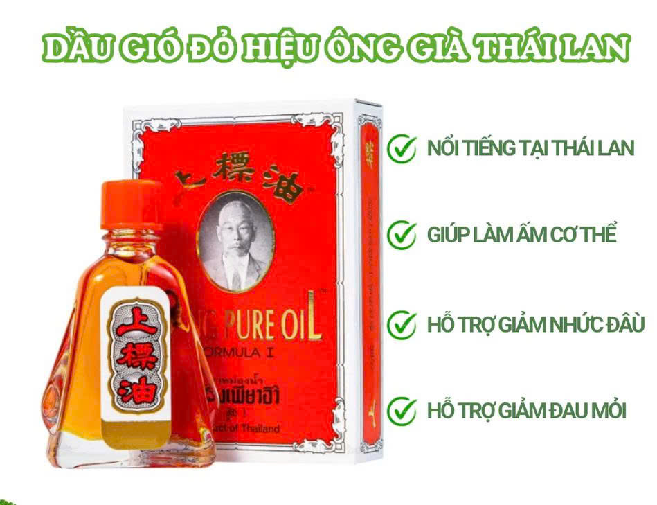 COMBO 2 Dầu gió ông già Thái Lan SIANG PURE OIL 3cc