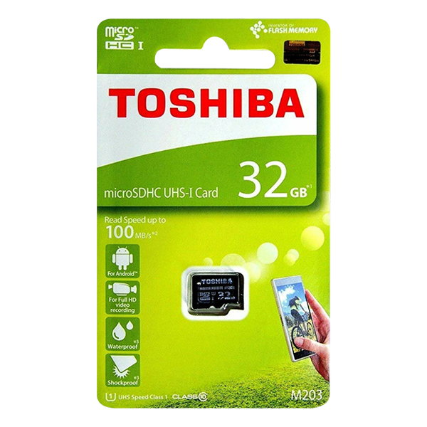 Combo Thẻ Nhớ Micro SDHC Toshiba 32GB (100Mb/s) + Adapter - Hàng Nhập Khẩu