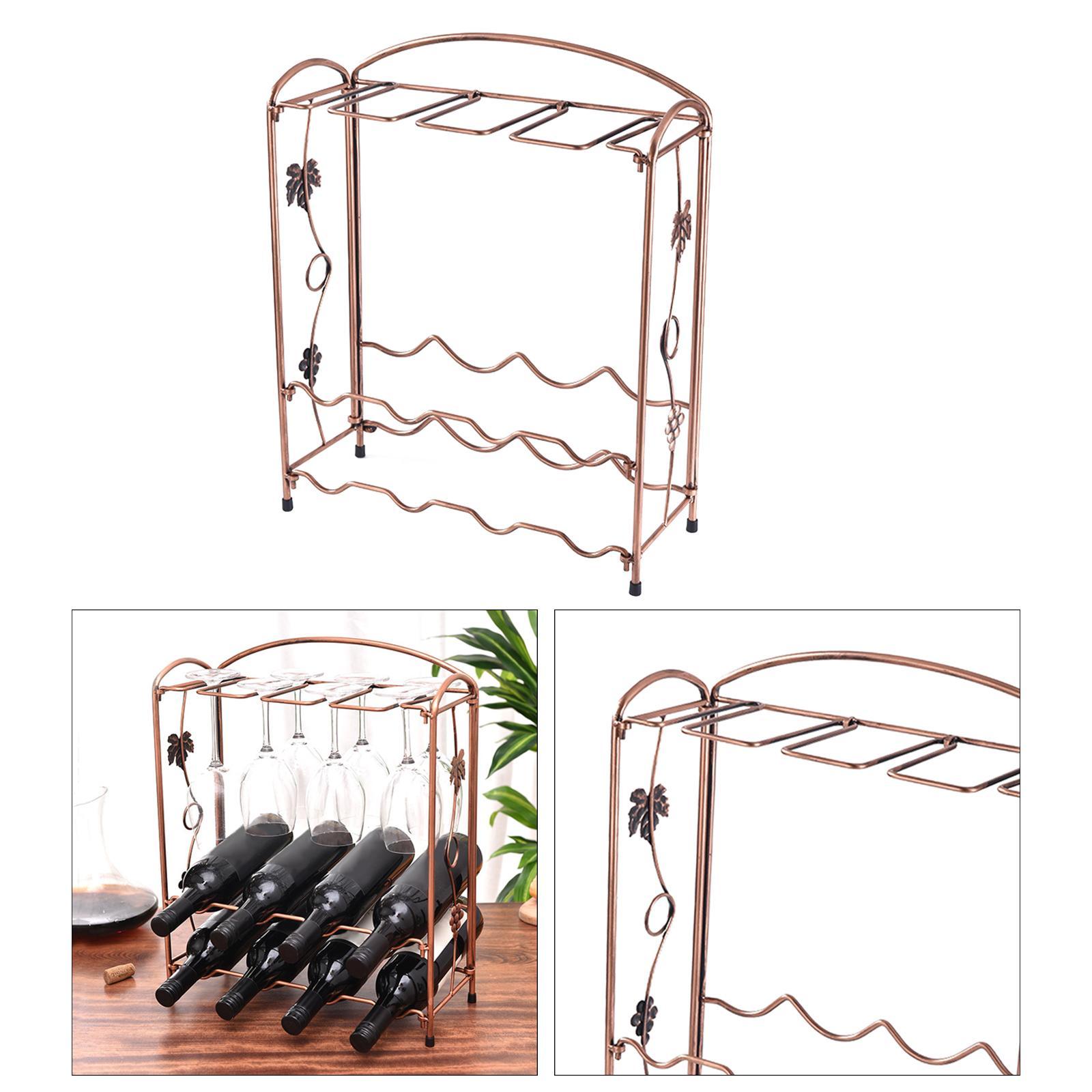 2-Tier Stackable Standing Wine Rack No Assembly Required for Bedroom Office