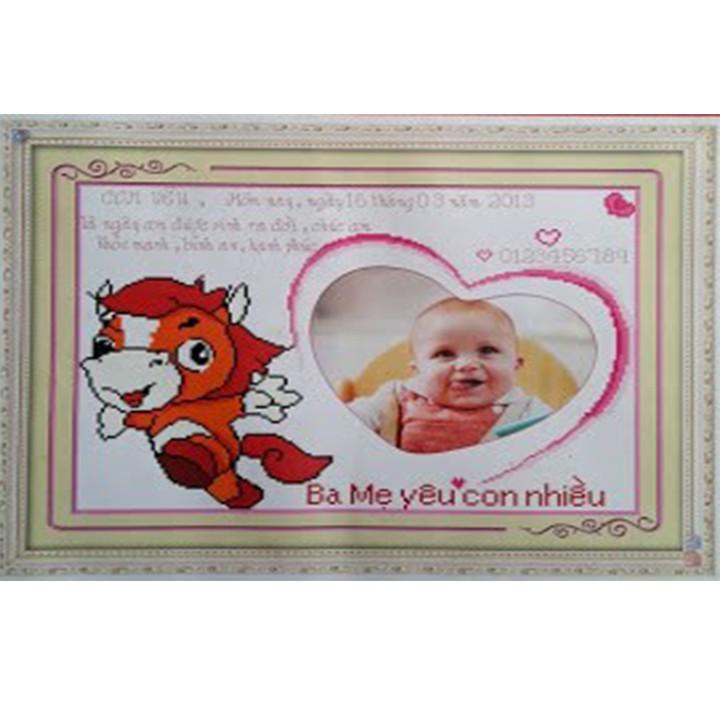 Tranh thêu con ngựa  222706 - kích thước: 50 * 38cm.