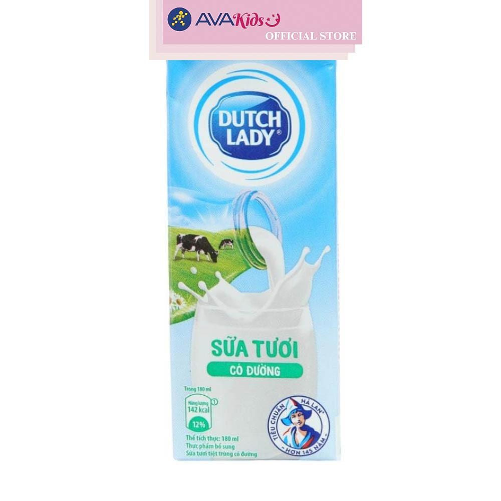 Lốc 4 hộp sữa tươi tiệt trùng Dutch Lady có đường 180 ml (từ 1 tuổi)