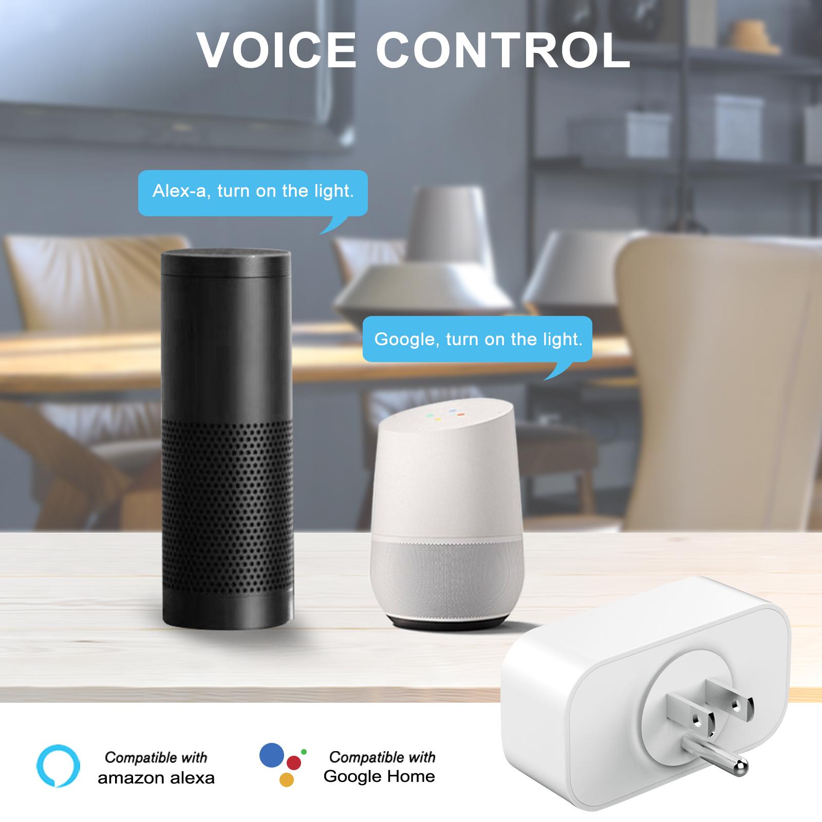Mini Smart Plug WiFi Power Socket US Tuya APP Remote Control Timer, Voice Control Compatible with Amazon Alexa and for Google Home/Nest IFTTT