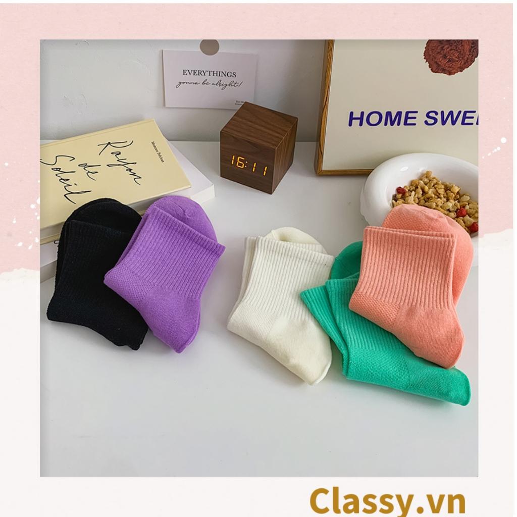 Tất cổ cao Classy,  vớ cổ cao màu trơn, có bo chun phần cổ, siêu êm chân G1471