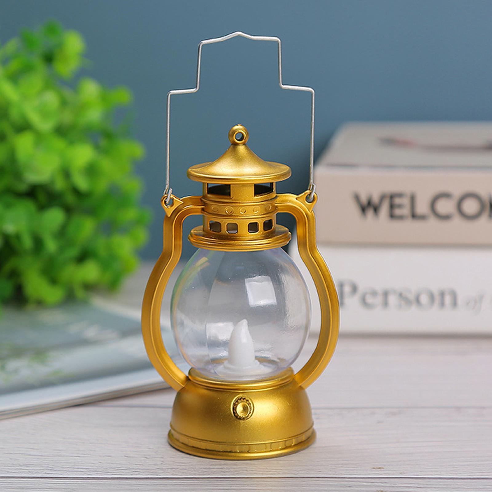 3X Lantern LED Oil Lamp Table Porch Cabin Winery Light Golden