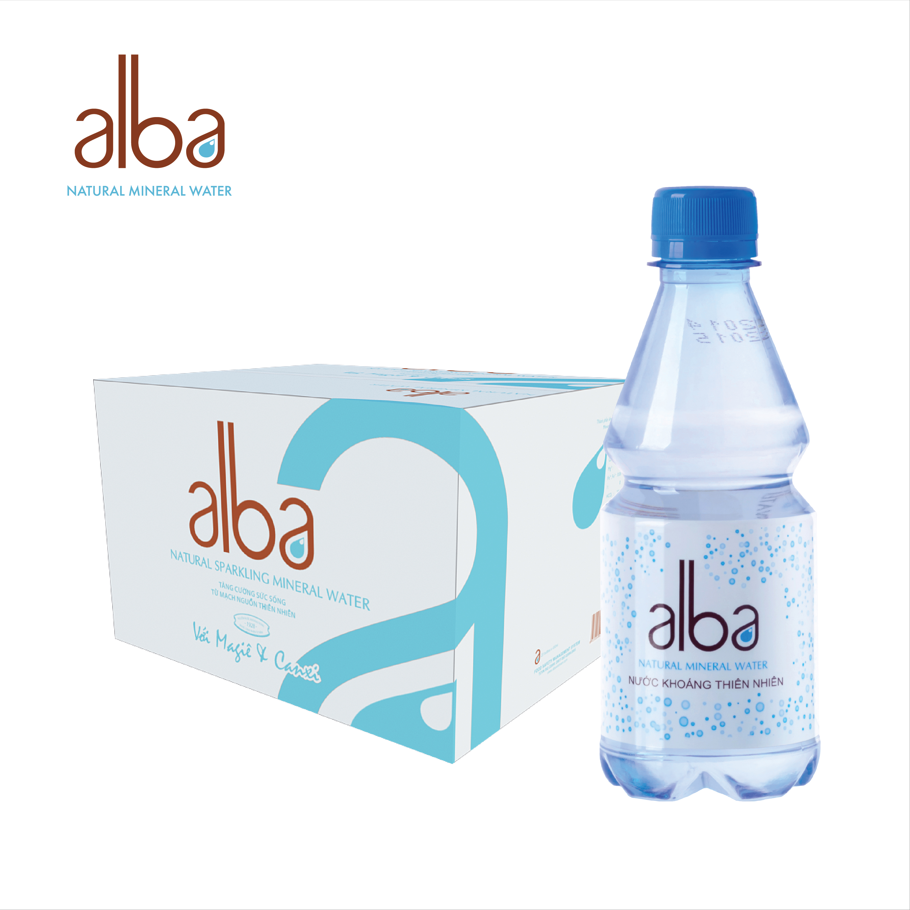 Thùng 24 chai Nước khoáng thiên nhiên ALBA không gas PET 350ml