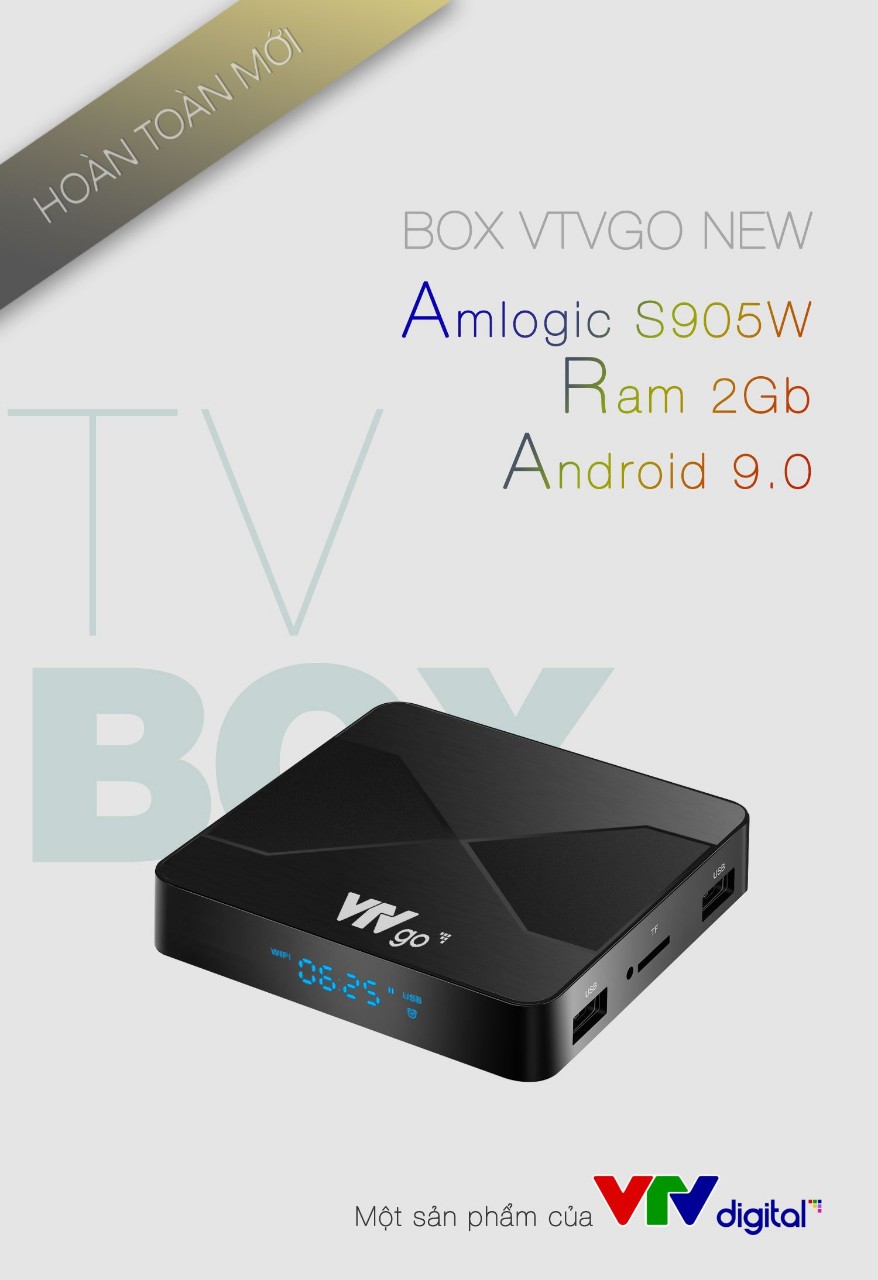 Android Tivi Box VTVgo 2021 Truyền Hình VTVgo phù hợp mang đi nước ngoài , Android 9 Chip amlogic S905W Ram 2GB - Hàng Chính Hãng