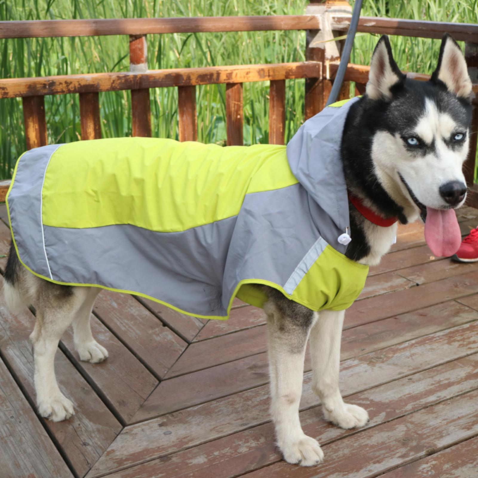 Áo mưa cho chó có mũ trùm đầu, có dây buộc, siêu tiện lợi