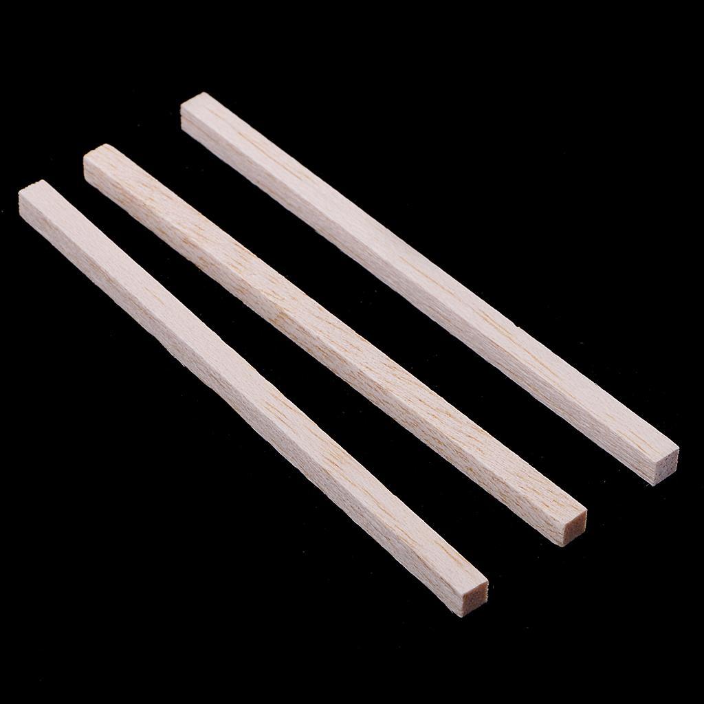 100 Pieces Natural Square Unfinished Balsa Wood Wooden Sticks Dowel Rods for DIY Craft Model