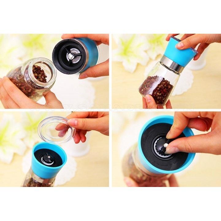 Dụng cụ đựng và xay tiêu cầm tay 2in1