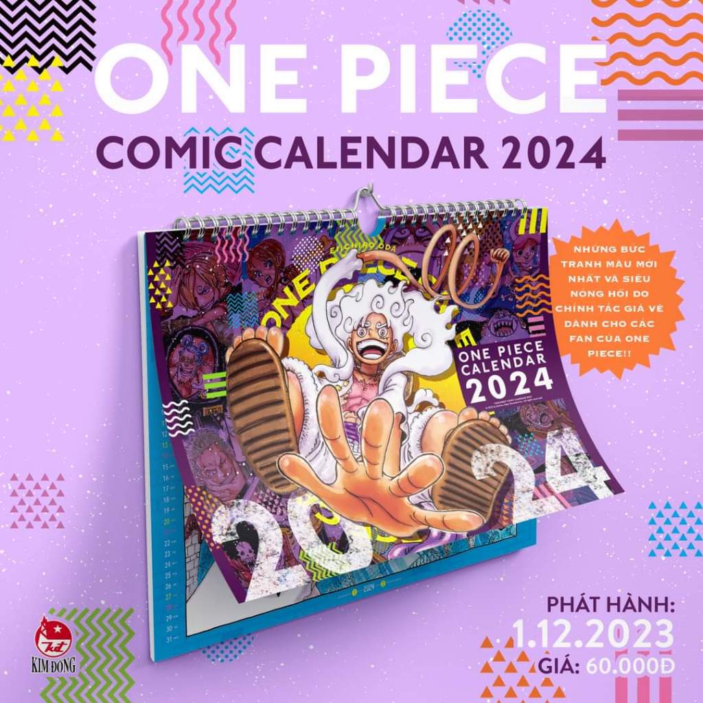 Sách - Lịch Treo Tường One Piece 2024 - Kim Đồng