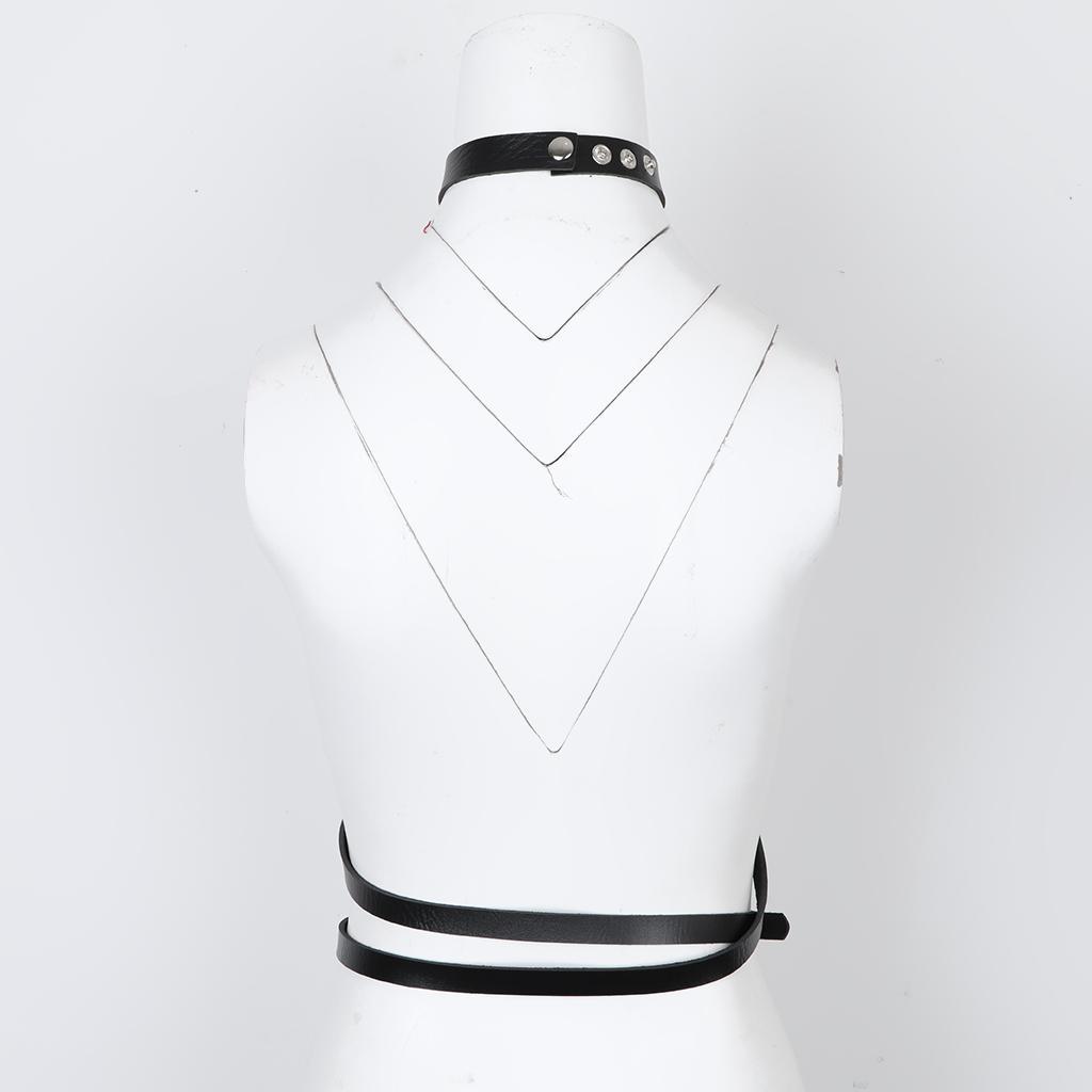 Women's PU Leather Harness Adjustable Waist Belt Gothic Body Straps