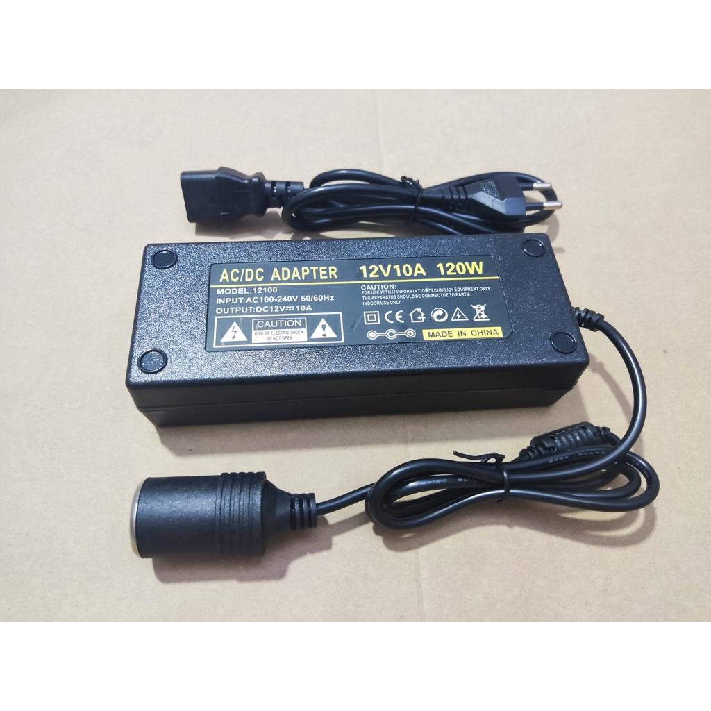 Nguồn Chuyển 220V Sang 12V Đầu Cắm Ô Tô 12V/10A 120W
