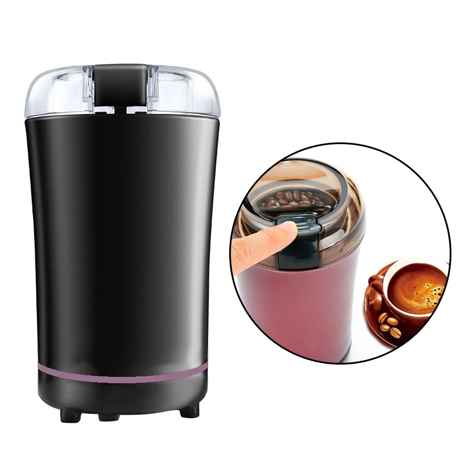 Small Electric Coffee Grinder One-button Operation Easy to Clean Black
