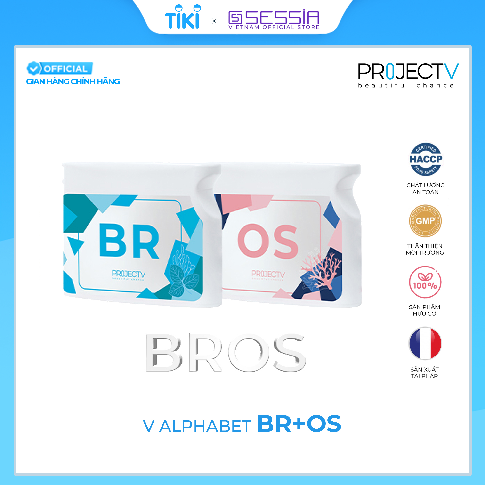 [VOUCHER 220K] Thực Phẩm Sức Khoẻ BR+OS | V Alphabet - Năng lượng, Thần kinh & Xương chắc khoẻ - PROJECT V - Xuất xứ Pháp, Hàng Chính Hãng