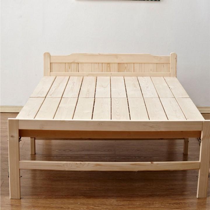 Giường ngủ - Giường ngủ gỗ thông gấp gọn, kích thước 100x195cm