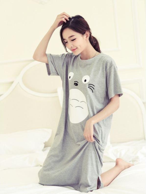 VAPERLA Váy ngủ mùa hè cotton Totoro